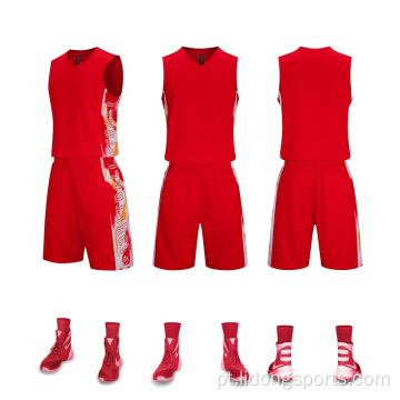 Vestuário de uniforme de basquete masculino personalizado define roupas de basquete juvenil